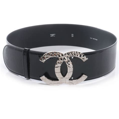 pre owned chanel belt|Chanel black belt silver buckle.